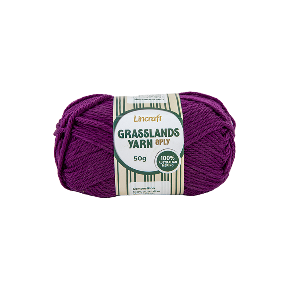 Lincraft Grasslands Crochet & Knitting Yarn 8ply, 50g Merino Wool Yarn