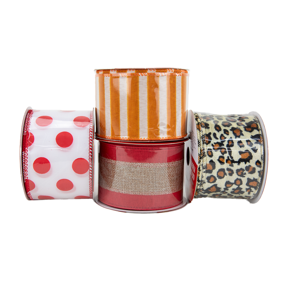 Christmas Ribbon Roll Assorted Designs- 5mx6.3cm