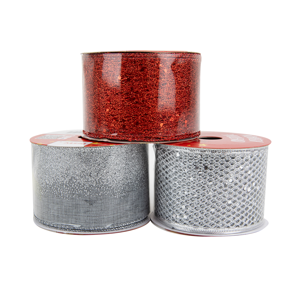 Christmas Ribbon Roll Assorted Designs- 5mx6.3cm