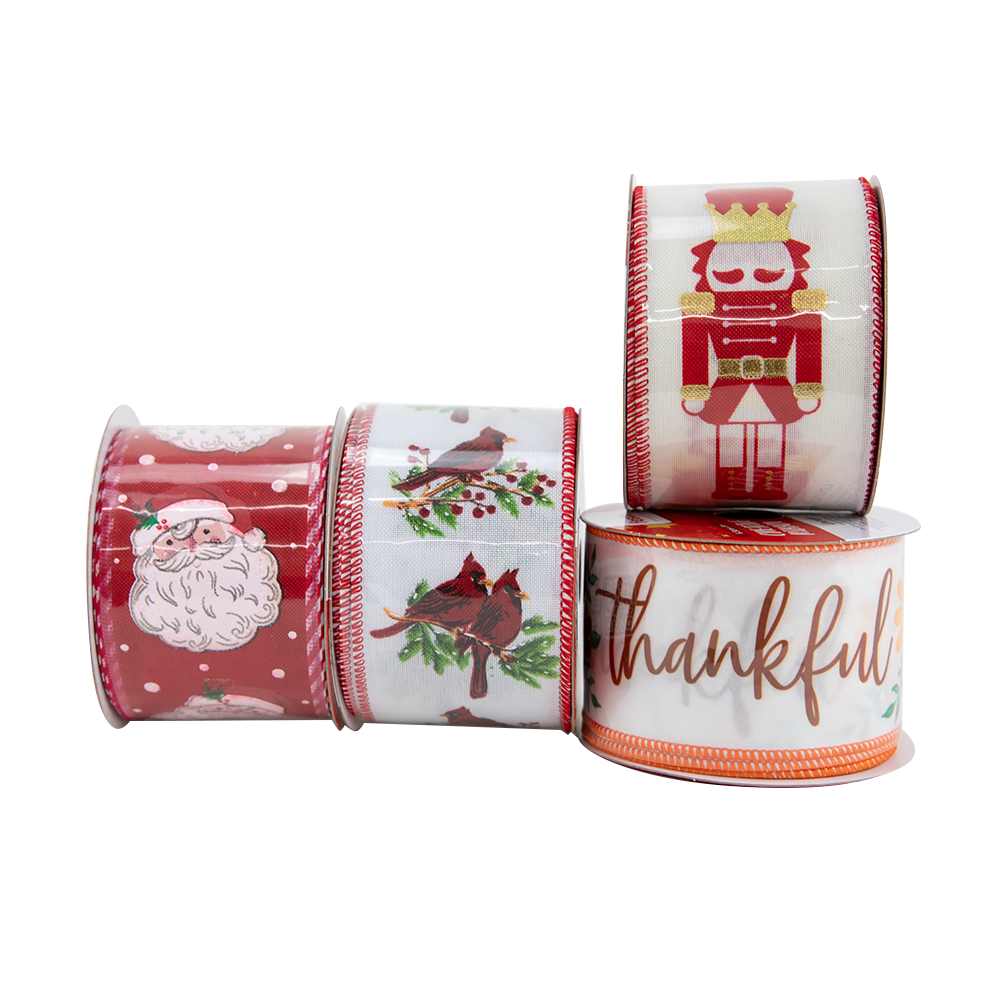 Christmas Ribbon Roll Assorted Designs- 5mx6.3cm