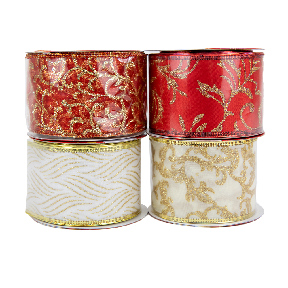Christmas Ribbon Roll Assorted Designs- 5mx6.3cm