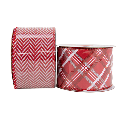 Christmas Ribbon Roll Assorted Designs- 5mx6.3cm