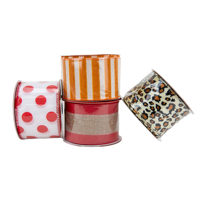 Christmas Ribbon Roll Assorted Designs- 5mx6.3cm