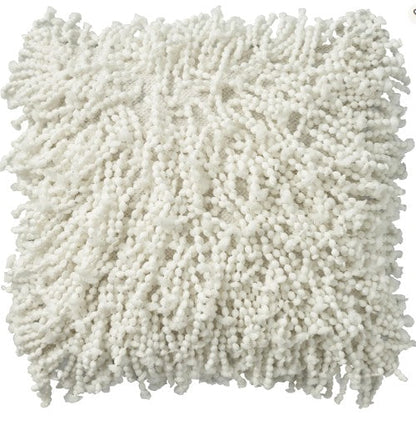 Mina Victory Shaggy Cushion, White- 50.8cmx50.8cm