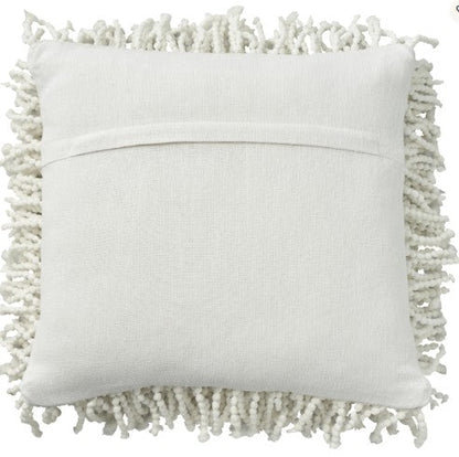 Mina Victory Shaggy Cushion, White- 50.8cmx50.8cm