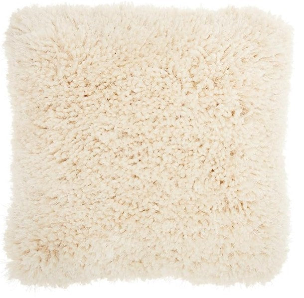 Mina Victory Shaggy Cushion, Cream- 50.8cmx50.8cm