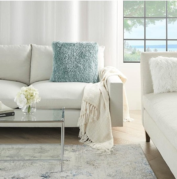Mina Victory Shaggy Cushion, Celadon- 50.8cmx50.8cm
