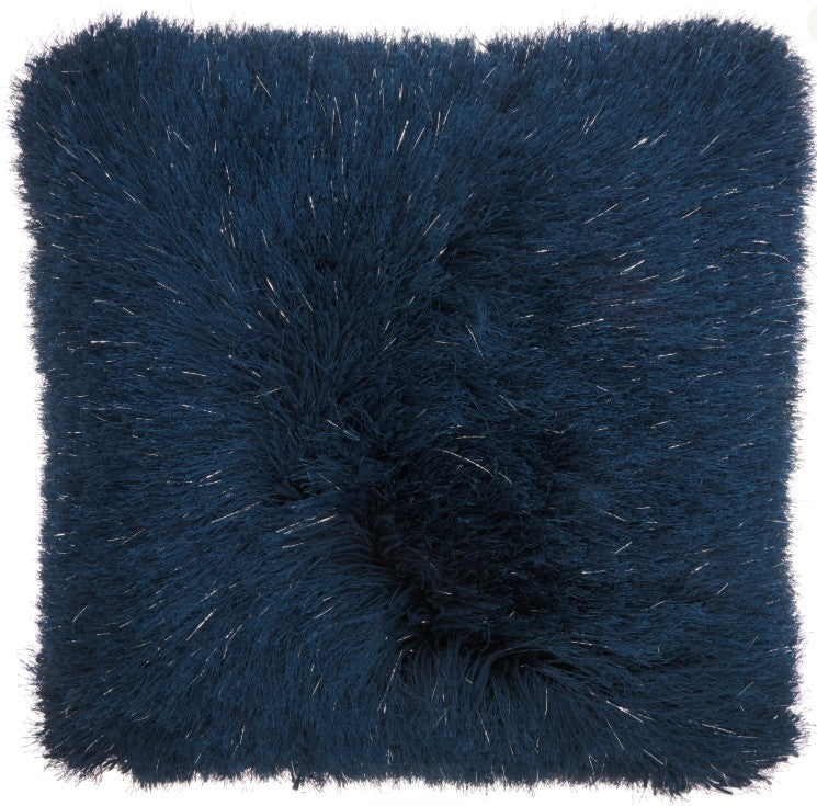 Mina Victory Shaggy Cushion, Navy- 50.8cmx50.8cm