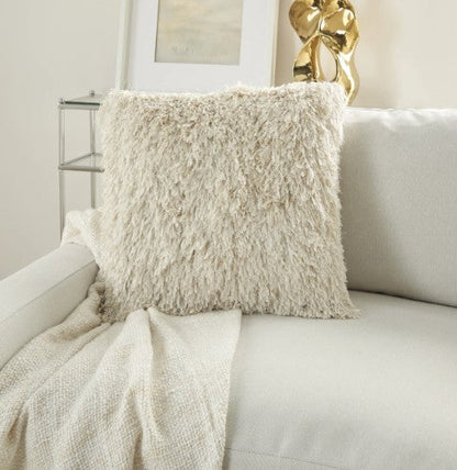 Mina Victory Shaggy Cushion, Ivory- 50.8cmx50.8cm
