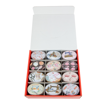 Sewing Tin Box Oval - 8.5x6x2.8cm