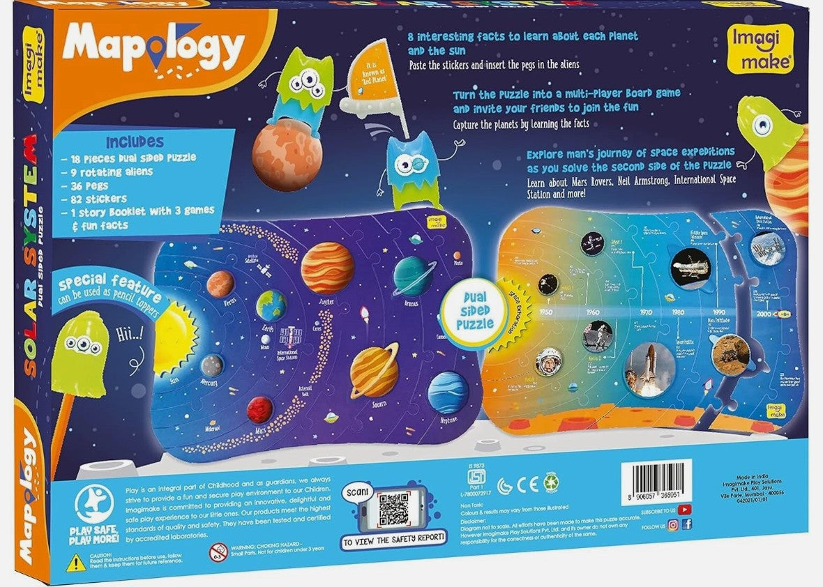 Mapology Solar System Dual Sided Puzzle