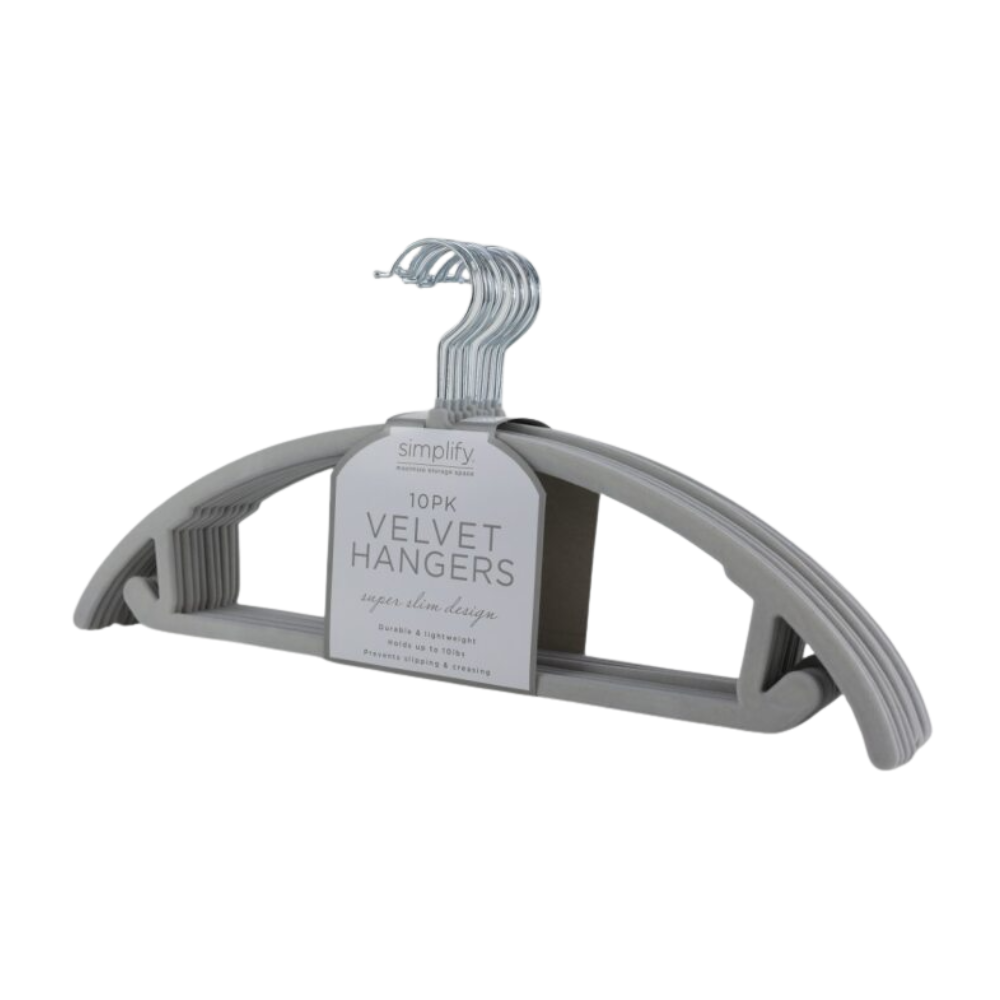 Velvet Hangers 10pk, Assorted