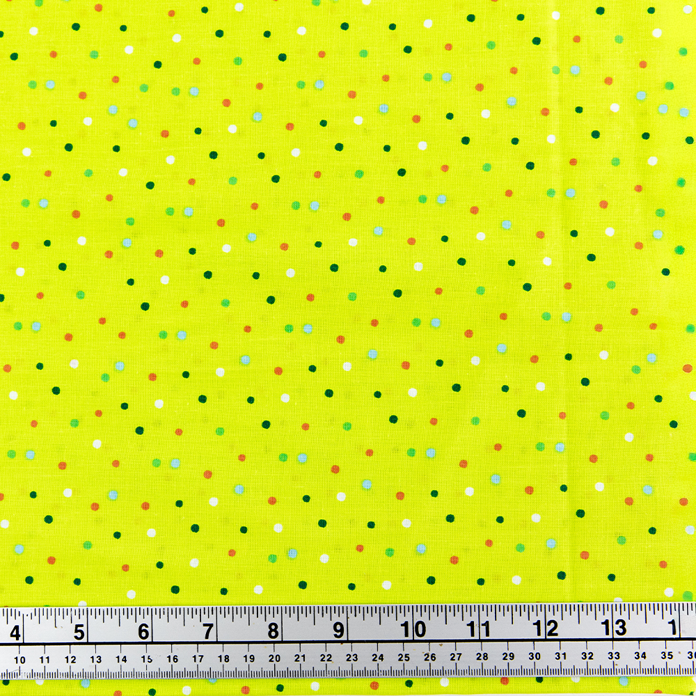 Print Craft & Quilting Fabric, Multi Dots- Width 112cm