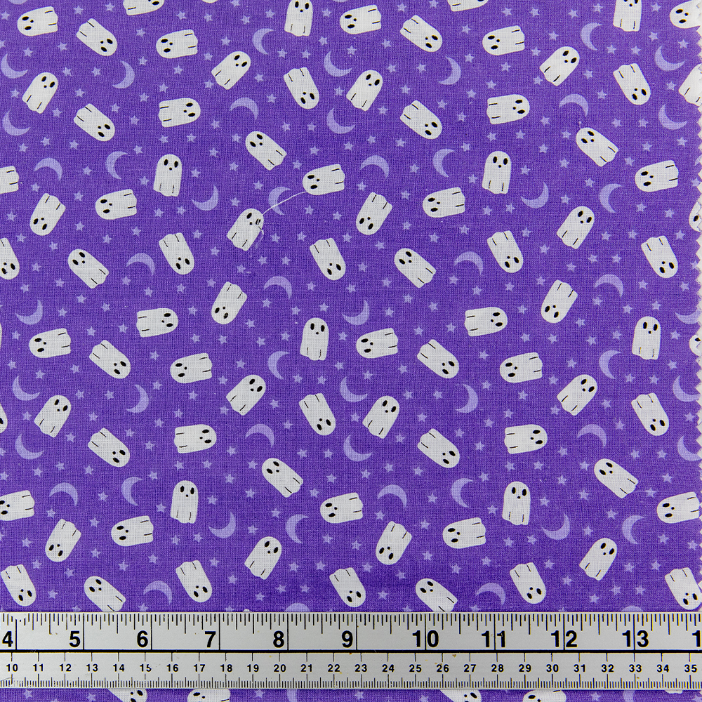 Print Craft & Quilting Fabric, Moons And Ghosts- Width 112cm