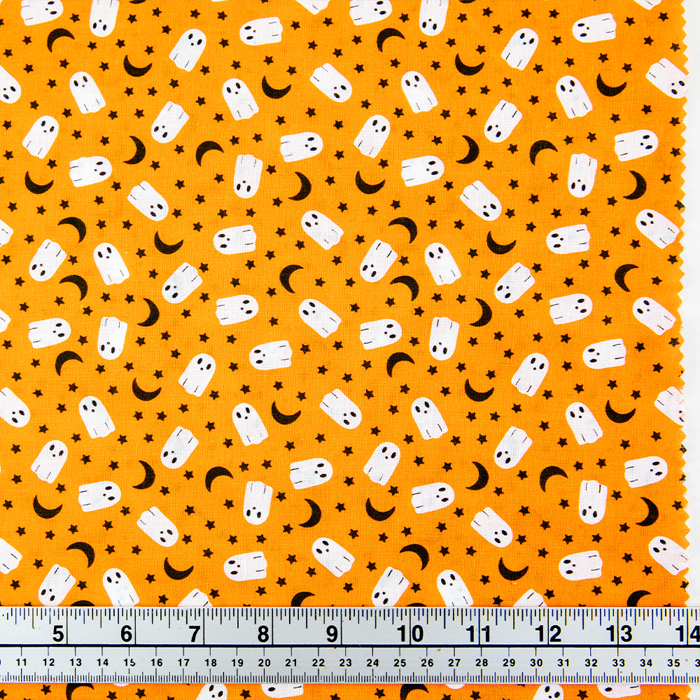 Print Craft & Quilting Fabric, Moons And Ghosts- Width 112cm