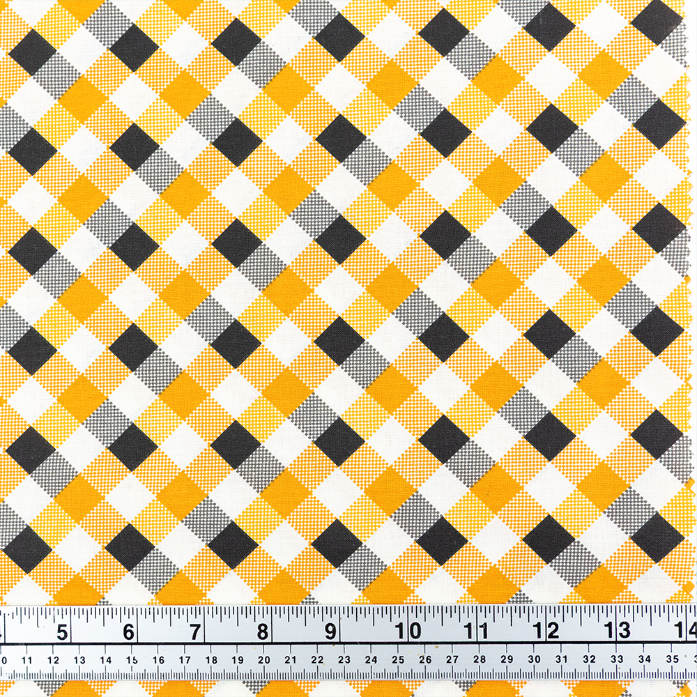 Print Craft & Quilting Fabric, Halloween Checkboard- Width 112cm