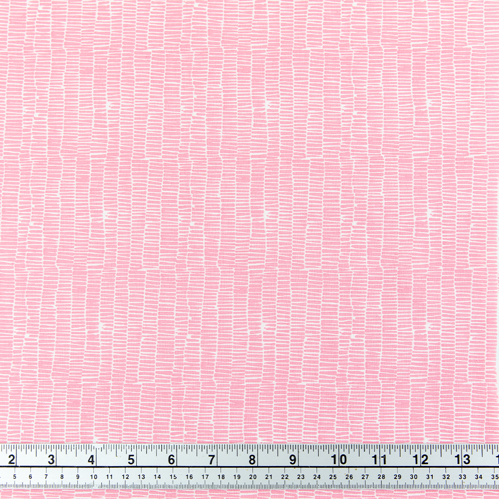 Print Craft & Quilting Fabric, Geo Stripes Pink- Width 112cm