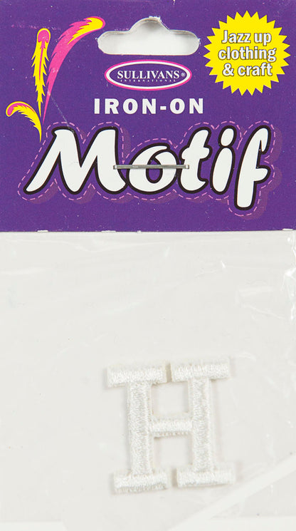 Iron On Motif Letter, White - 20mm - Sullivans
