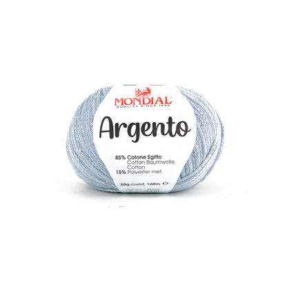 Argento Crochet & Knitting Yarn, 50g Egyptian Cotton Polyester Blend Yarn