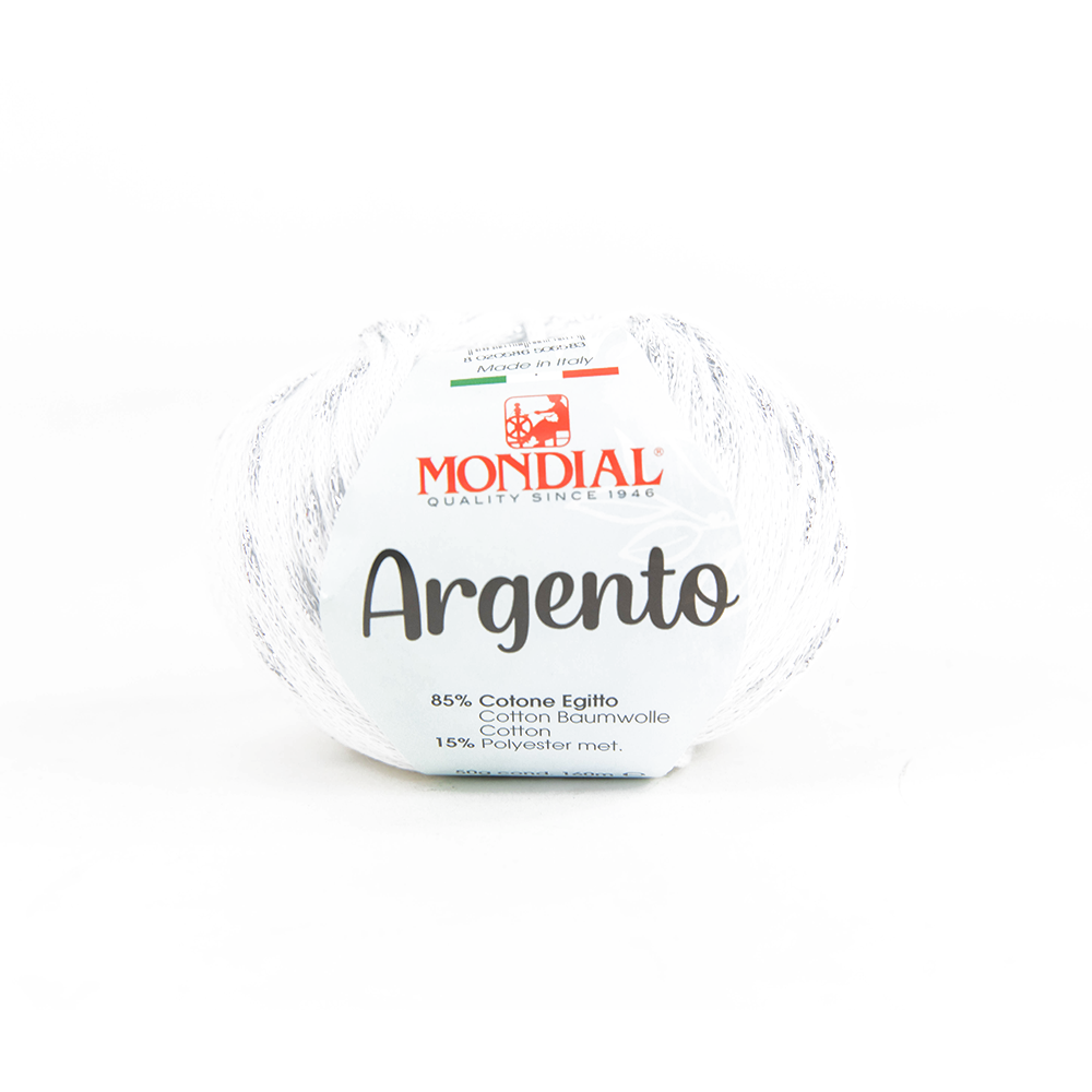 Argento Crochet & Knitting Yarn, 50g Egyptian Cotton Polyester Blend Yarn