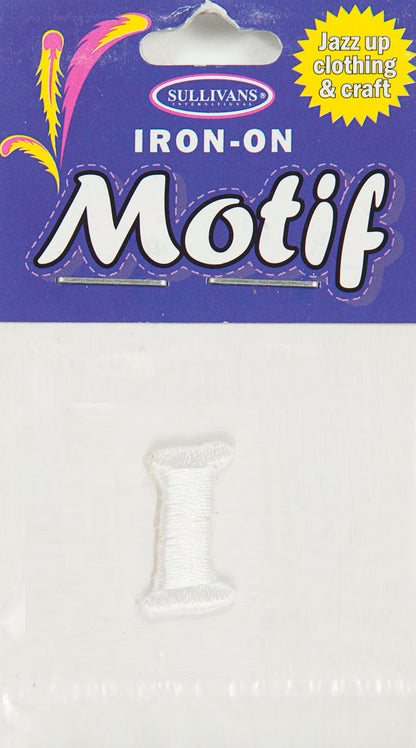 Iron On Motif Letter, White - 30mm - Sullivans