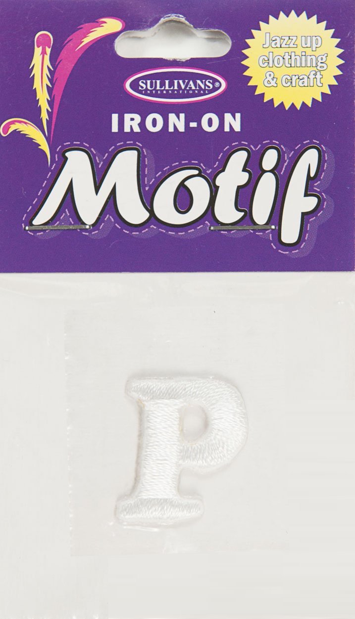 Iron On Motif Letter R, White - 20mm - Sullivans