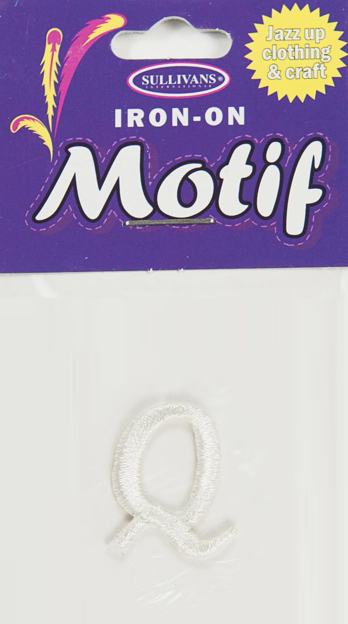 Iron On Motif Letter S, White - 20mm - Sullivans