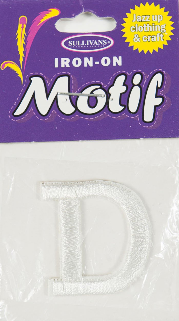 Iron On Motif Letter, White - 30mm - Sullivans