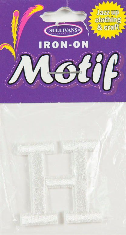 Iron On Motif Letter, White - 30mm - Sullivans