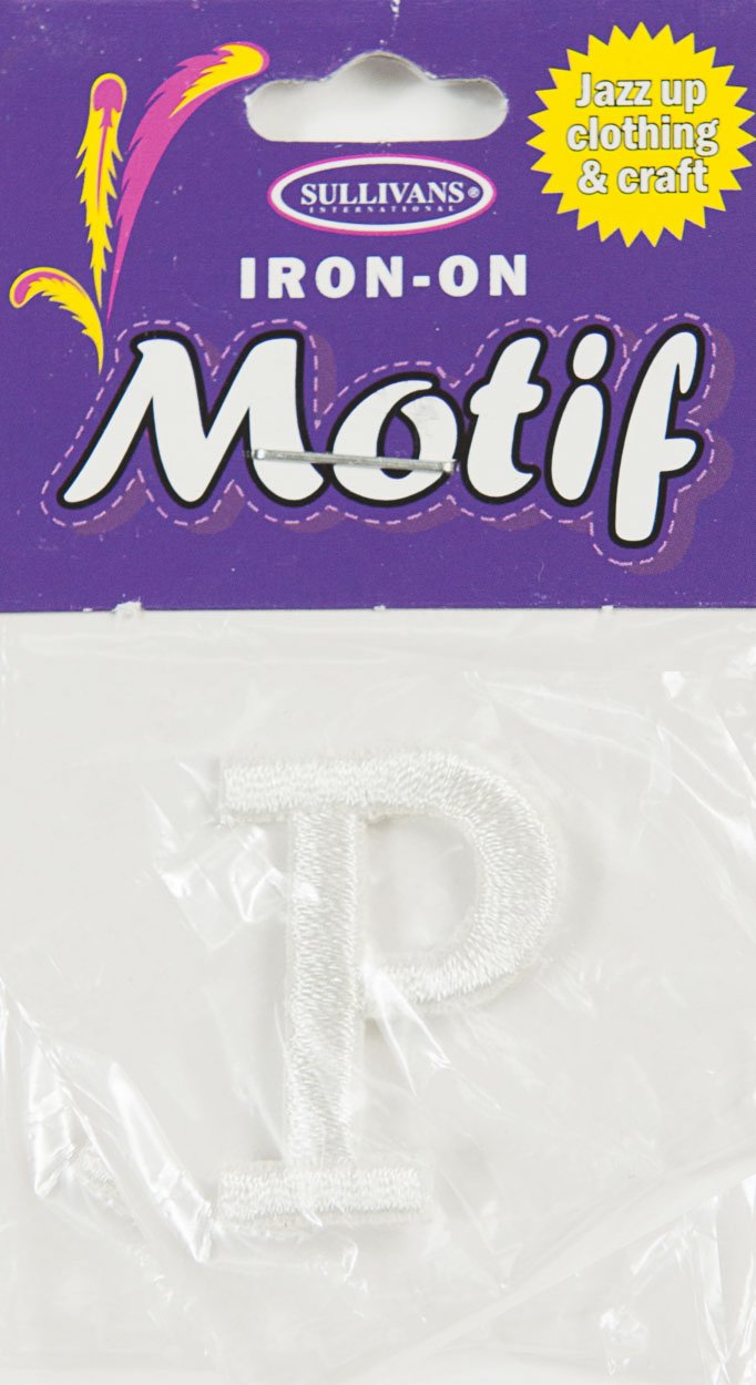 Iron On Motif Letter, White - 30mm - Sullivans