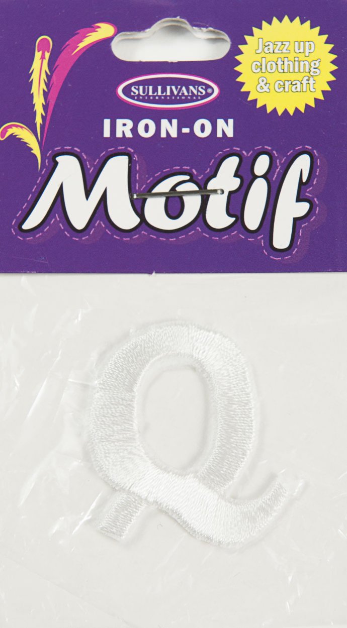 Iron On Motif Letter, White - 30mm - Sullivans