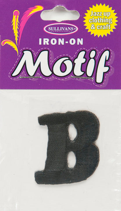 Sullivans Motif Iron On Letter, Black- 30 mm