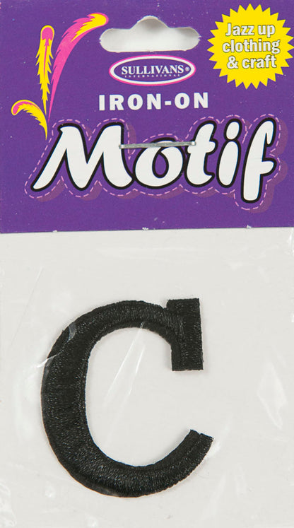 Sullivans Motif Iron On Letter, Black- 30 mm