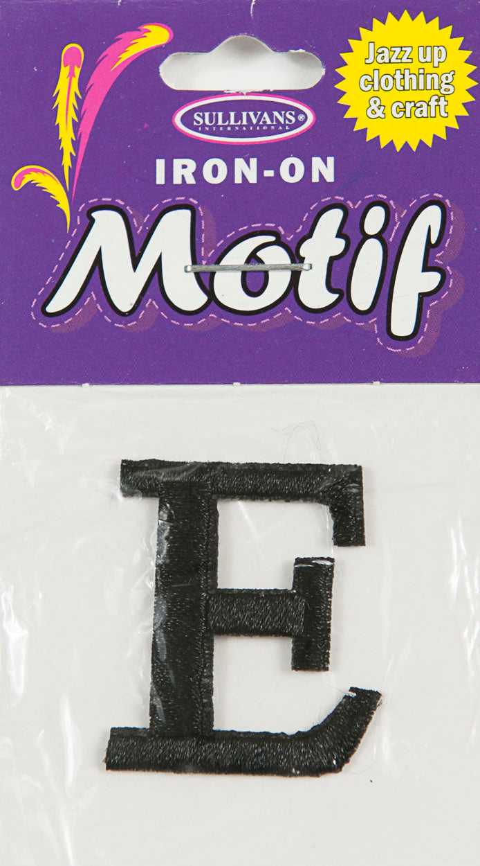 Sullivans Motif Iron On Letter, Black- 30 mm