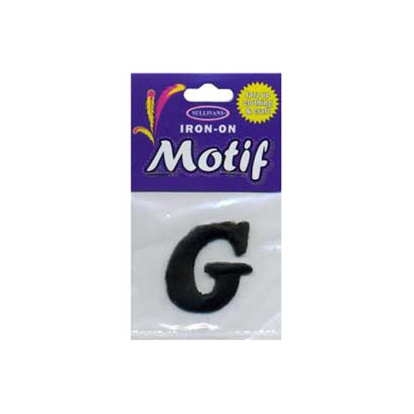 Sullivans Motif Iron On Letter, Black- 30 mm