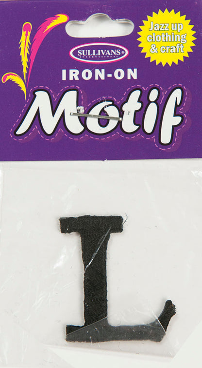 Sullivans Motif Iron On Letter, Black- 30 mm