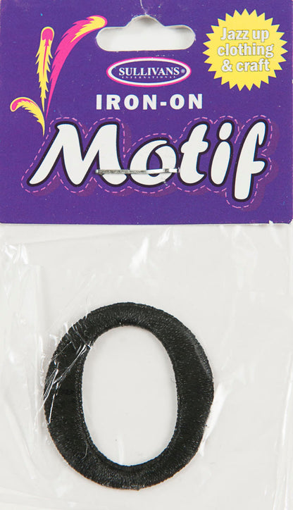 Sullivans Motif Iron On Letter, Black- 30 mm