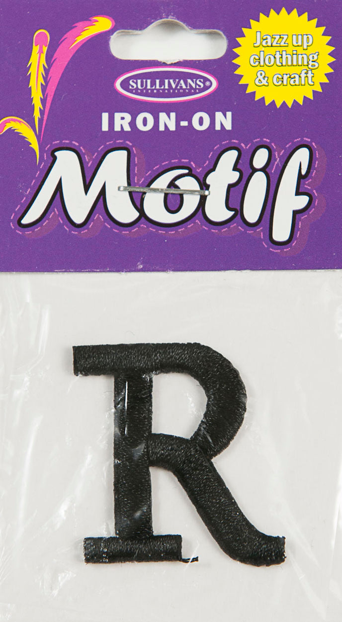 Sullivans Motif Iron On Letter, Black- 30 mm