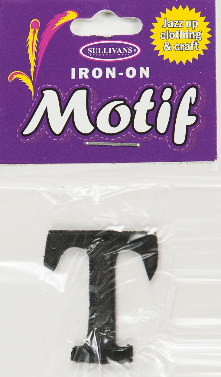 Sullivans Motif Iron On Letter, Black- 30 mm