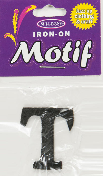 Sullivans Motif Iron On Letter, Black- 30 mm
