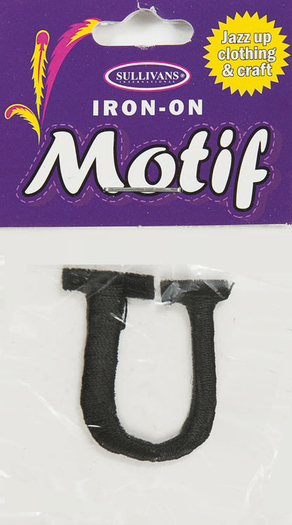 Sullivans Motif Iron On Letter, Black- 30 mm