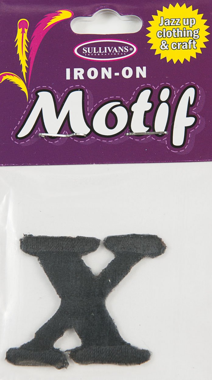 Sullivans Motif Iron On Letter, Black- 30 mm