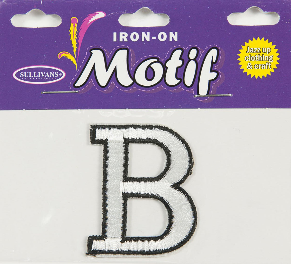 Iron On Motif Letter, White - 45mm - Sullivans