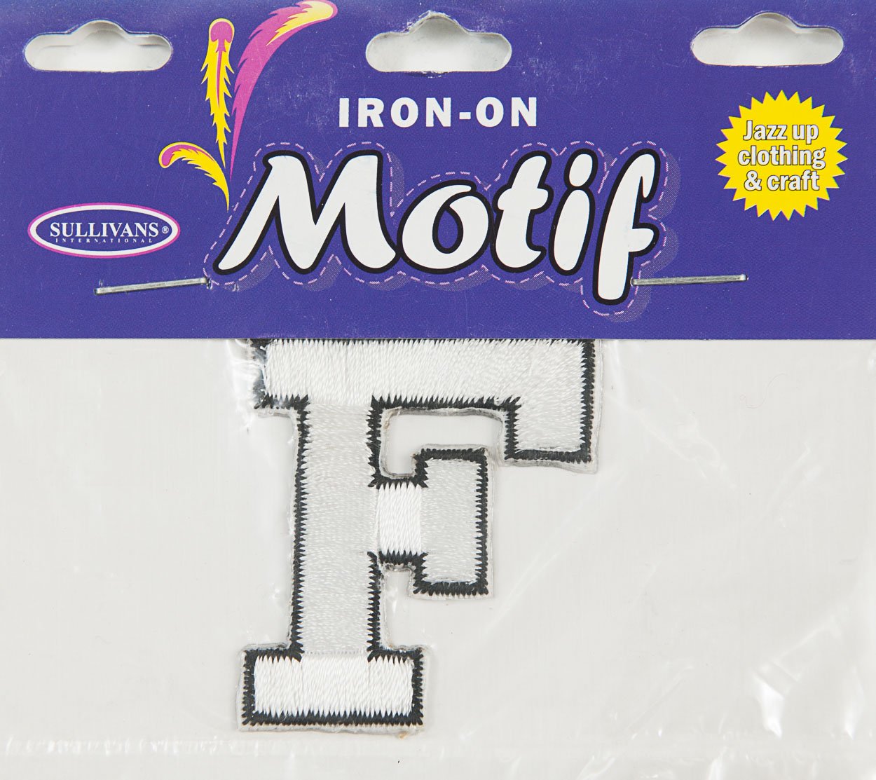 Iron On Motif Letter, White - 45mm - Sullivans