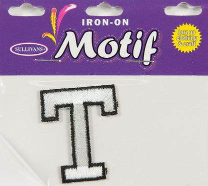 Iron On Motif Letter, White - 45mm - Sullivans
