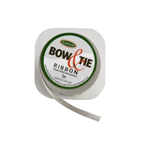 Satin Ribbon, White- 9mm x 5m