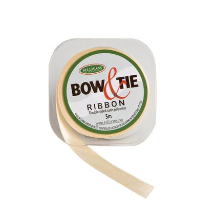 Satin Ribbon, White- 9mm x 5m