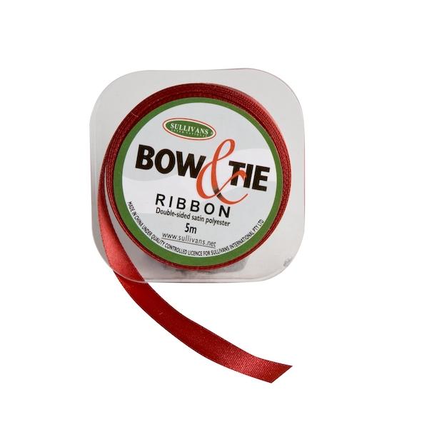 Satin Ribbon, White- 9mm x 5m