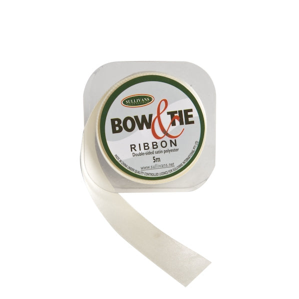 Satin Ribbon, White- 18mm x 5m