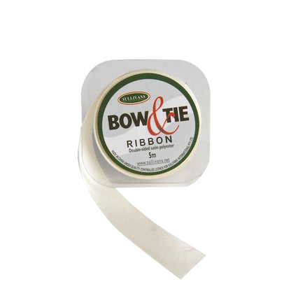 Satin Ribbon, White- 18mm x 5m